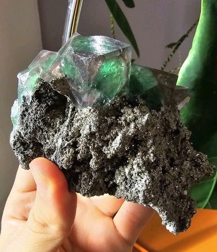 Fluorit auf pyrit huanzala - fluorit,