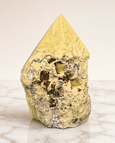 Polierter pyrit naturspitze - polierter,